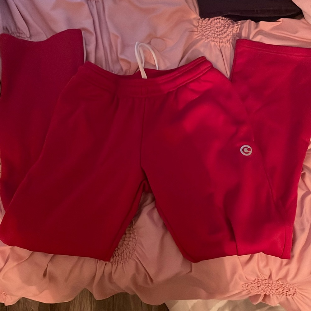 Red, loose, soft sweatpants